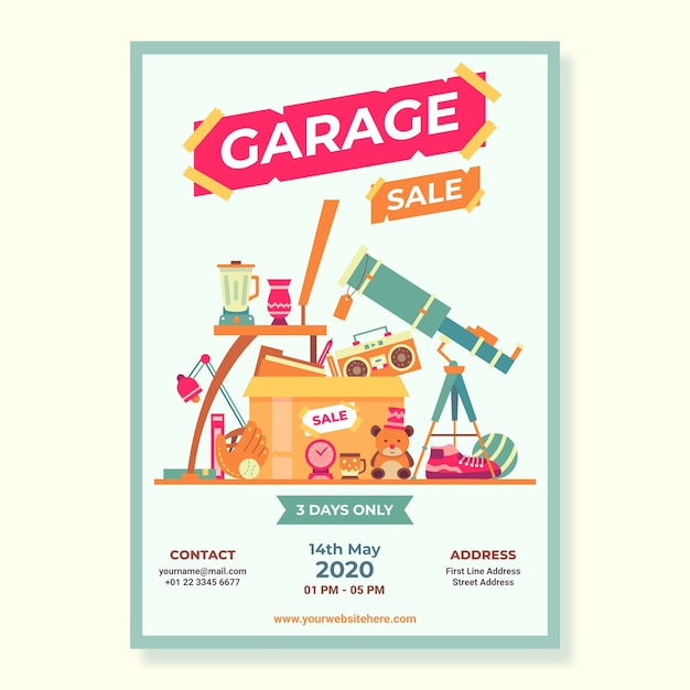 Modele D Affiche De Vente De Garage Public Vecteur Gratuite