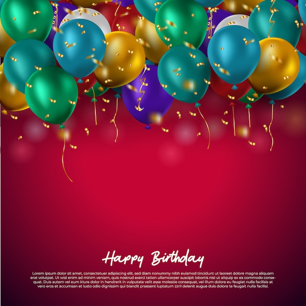 Mod le D anniversaire  Avec Des Ballons Color s Sur Fond  