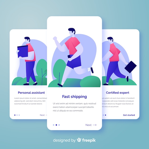 Modèle de bannière d'application mobile dessiné à la main Vecteur gratuit