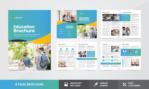 Modèle De Brochure De Société Déducation Vecteur Premium 9549