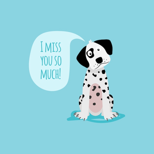 Modèle De Carte De Dessin Animé Chien Dalmatien Heureux