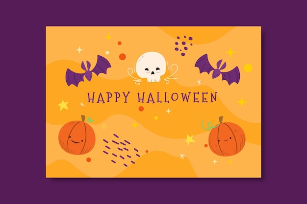 Modele De Carte Halloween Vecteur Gratuite