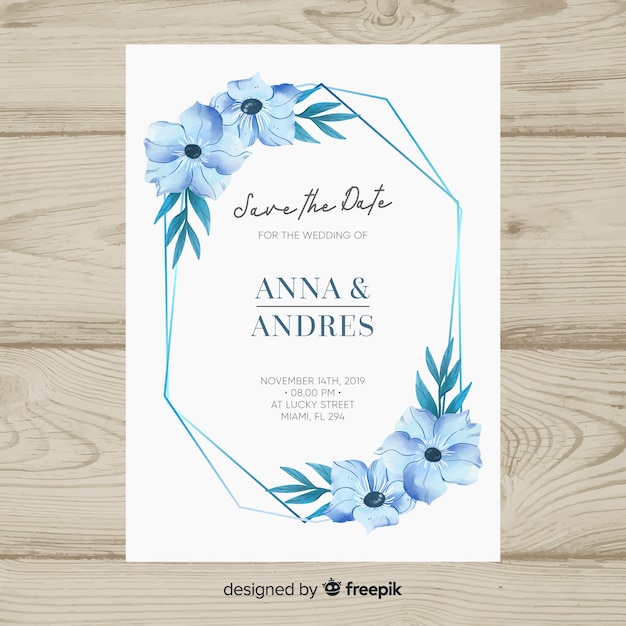 Modèle De Carte D'invitation Cadre Floral | Vecteur Gratuite