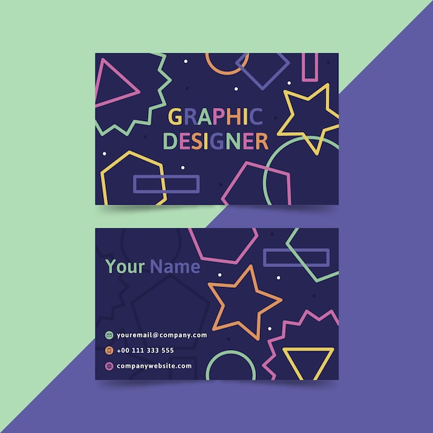 Modèle De Carte De Visite De Graphiste | Vecteur Gratuite