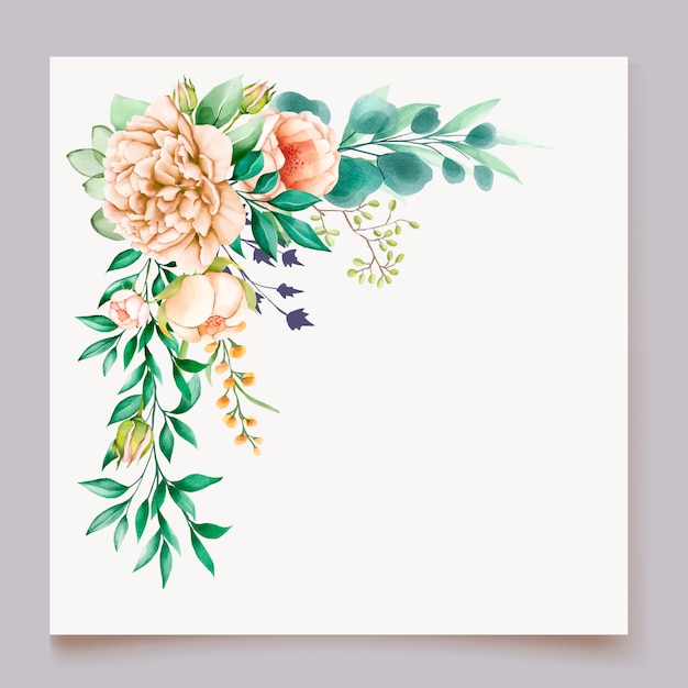 Modele De Cartes De Mariage Aquarelle Belle Fleur Fleurie Pivoine Vecteur Gratuite