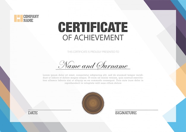 Modèle de certificat Vecteur Premium