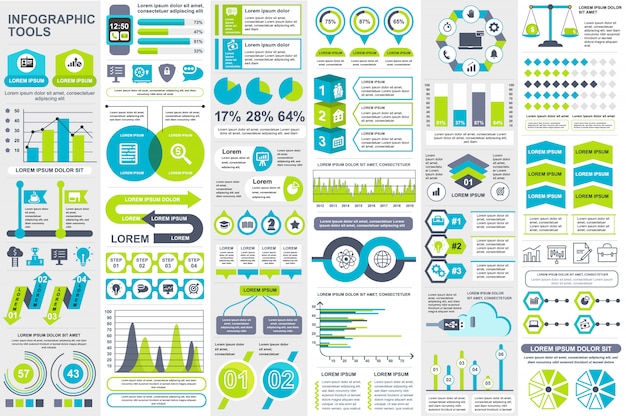 Modèle de conception infographique éléments vectoriels Vecteur Premium