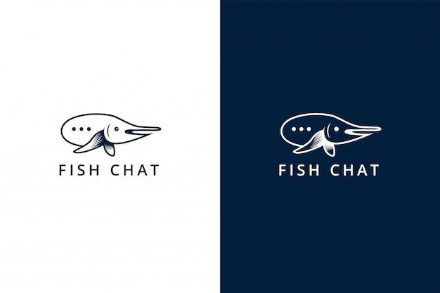 Modele De Conception De Logo De Chat De Poisson Cette Marque Utilise Une Combinaison De Symbole De Chat Et De Poisson De Couleur Bleue Plate Vecteur Premium