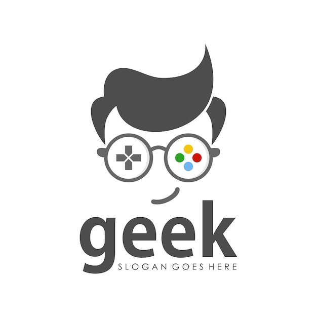 Modèle De Conception De Logo Geek | Vecteur Premium