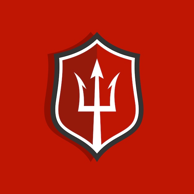 Modèle de conception de logo trident Vecteur Premium