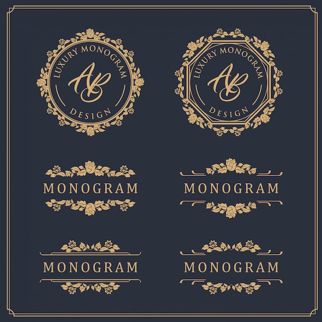 Modèle de conception de luxe pour mariage et décoration Vecteur Premium