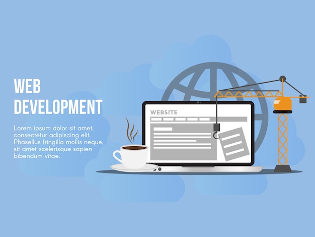 Modèle de conception web développement concept illustration vectorielle Vecteur Premium