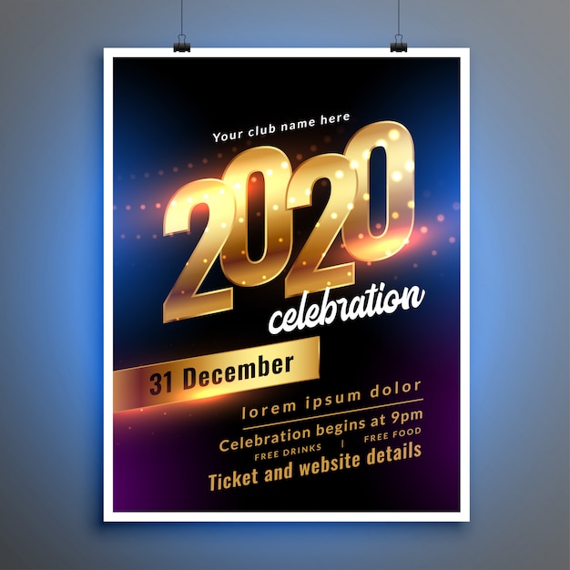 Modèle de flyer ou affiche fête de bonne année fête Vecteur gratuit
