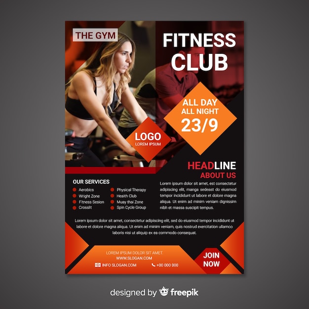  Mod le  De Flyer  Fitness Moderne Vecteur Gratuite