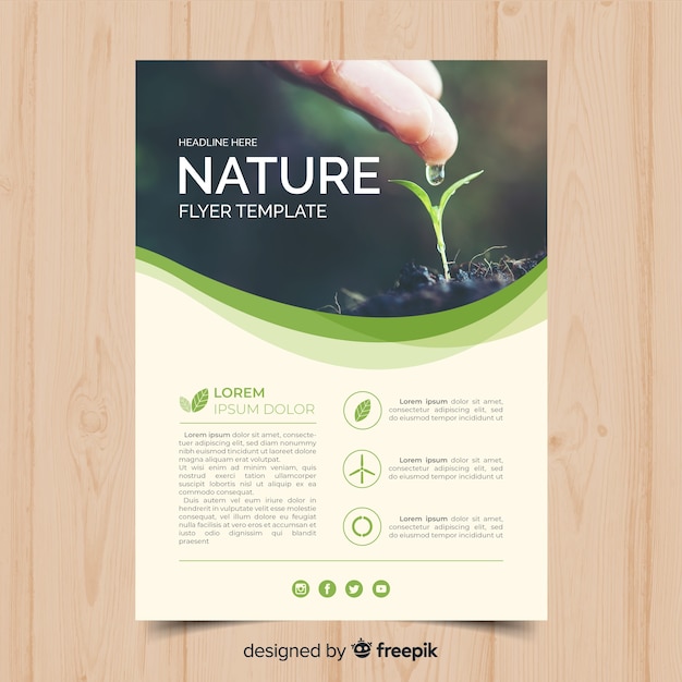 Modele De Flyer Nature Vecteur Gratuite