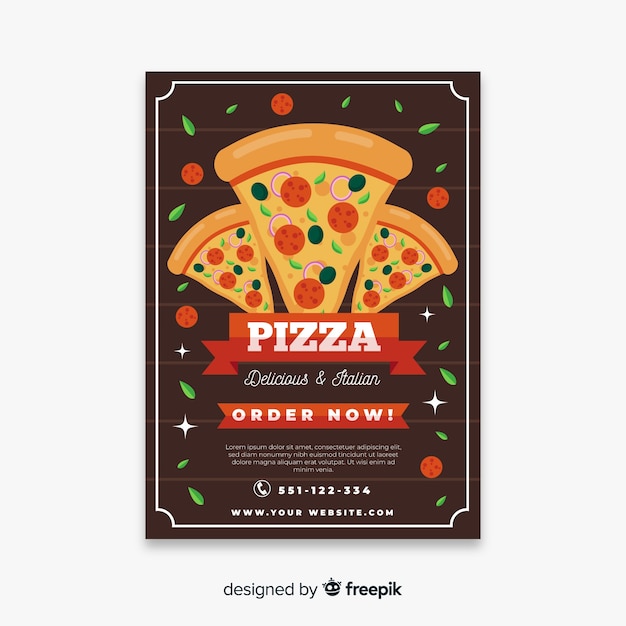 Modèle Flyer Pizza Vecteur Gratuite