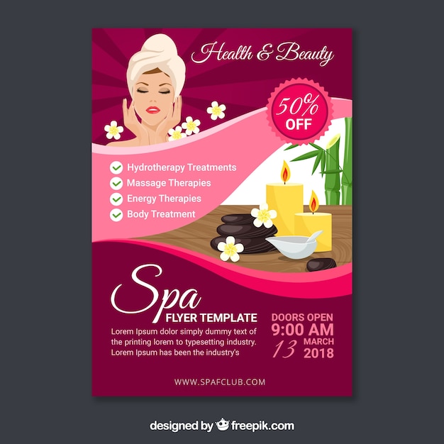 Modèle De Flyer Spa Au Design Plat | Vecteur Gratuite