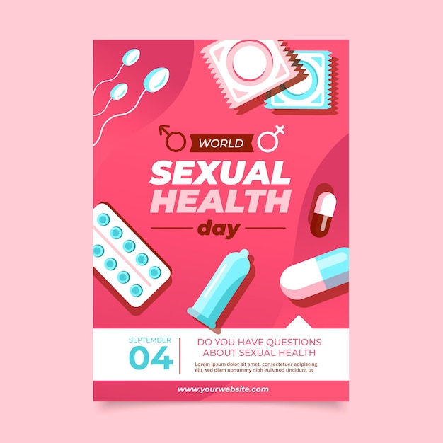 Modèle De Flyer Vertical Pour La Journée Mondiale De La Santé Sexuelle Vecteur Gratuite 7042