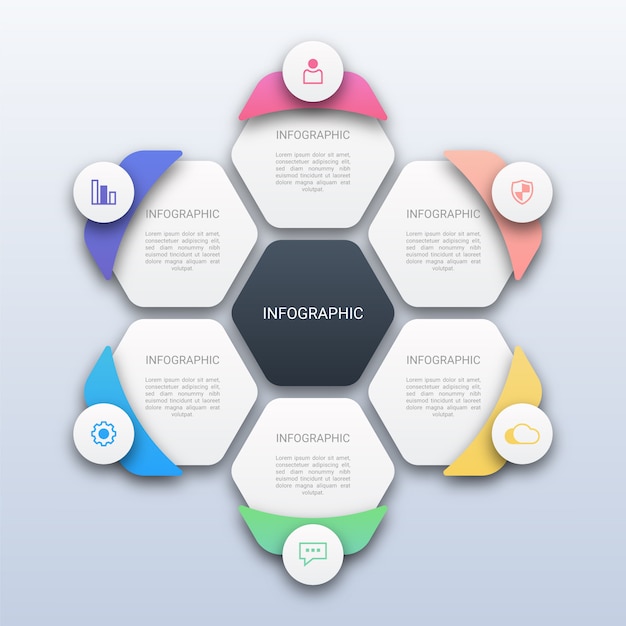 Modèle D infographie Moderne Vecteur Premium