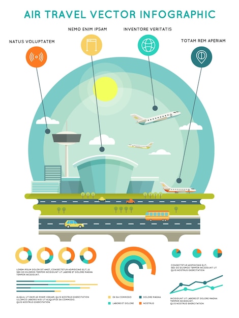 Mod Le D Infographie De Vecteur De Voyage A Rien Avec A Roport Et