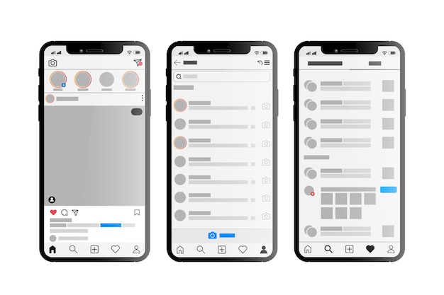 Modèle D'interface De Profil Instagram Avec Concept Mobile Vecteur gratuit