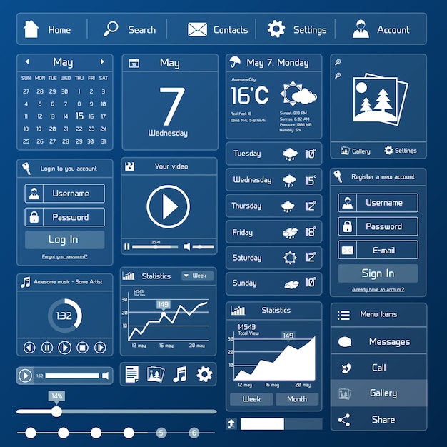 Mod le D interface Utilisateur  Plat Vecteur Premium