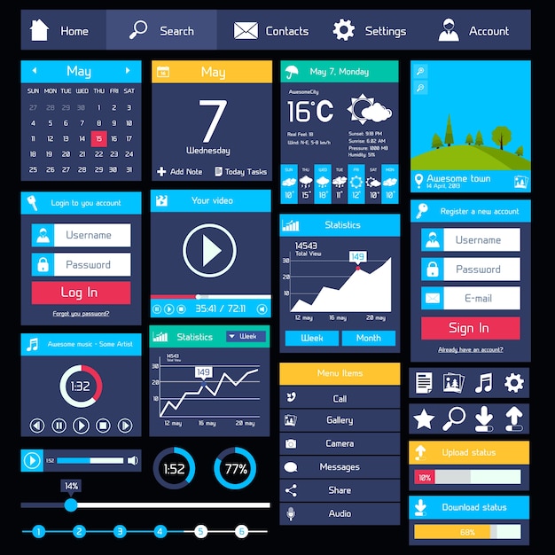 Mod le D interface Utilisateur  Plat Vecteur Premium