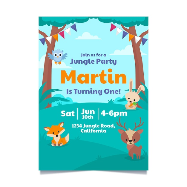 Modele D Invitation Anniversaire Animaux Vecteur Gratuite Modele D Invitation Anniversaire Animaux Vecteur Gratuite