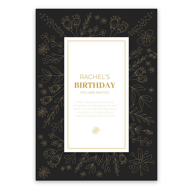 Modele D Invitation D Anniversaire Elegant Vecteur Gratuite