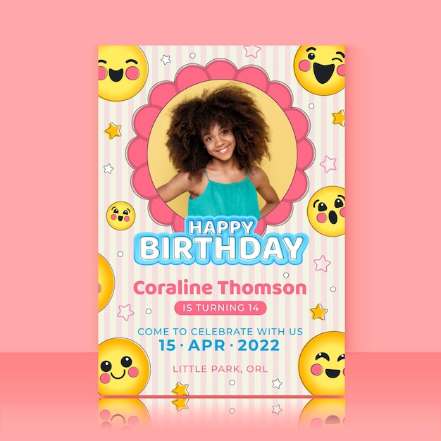 Carte Invitation Anniversaire Emoji A Imprimer