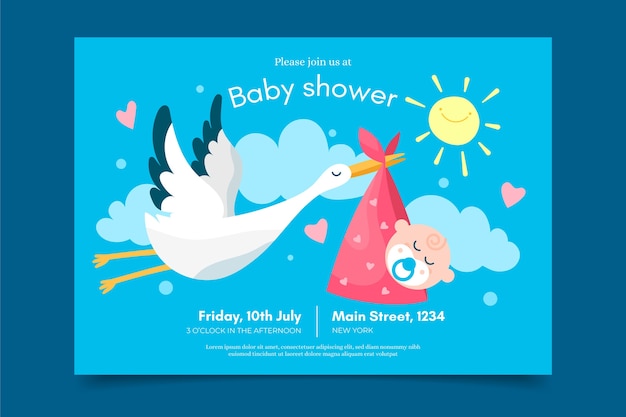Modele D Invitation Baby Shower Vecteur Gratuite