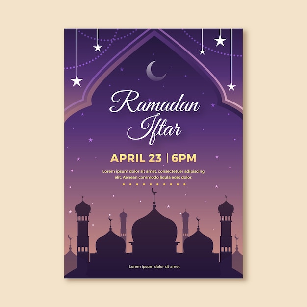 Modèle D'invitation Iftar Ramadan | Vecteur Gratuite