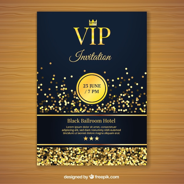 Modele D Invitation Vip D Or Vecteur Premium