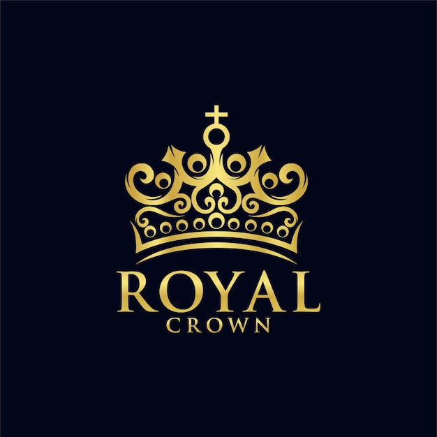 Couronne Royale Logo King Crown Logo Illustration Vectorielle