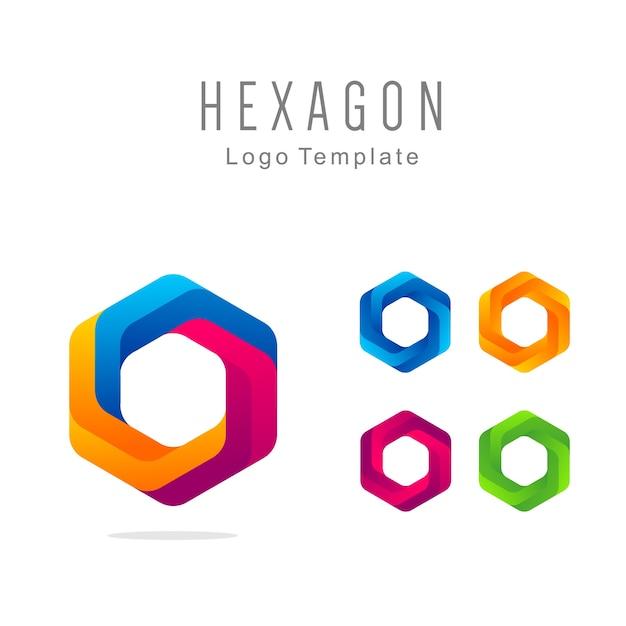 Modèle De Logo Hexagone Vecteur Premium