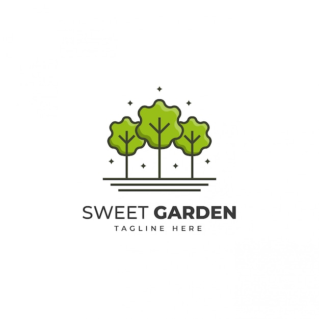 Modèle De Logo De Jardin Vert | Vecteur Premium