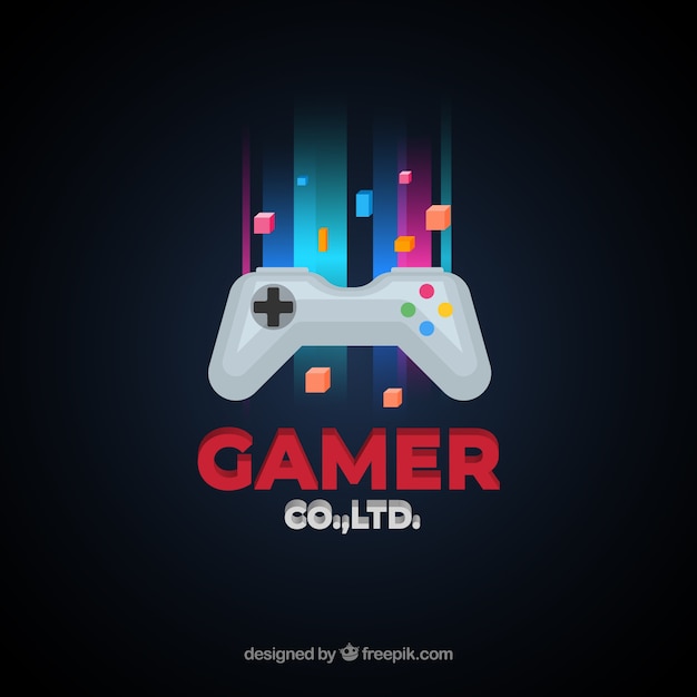Mod le de logo de jeu vid o avec joystick t l charger des vecteurs
