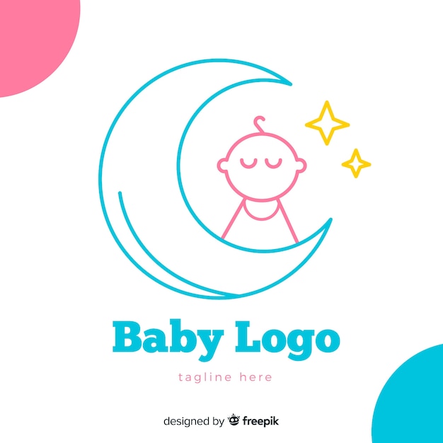 Modele De Logo De Magasin De Bebe Charmant Vecteur Gratuite