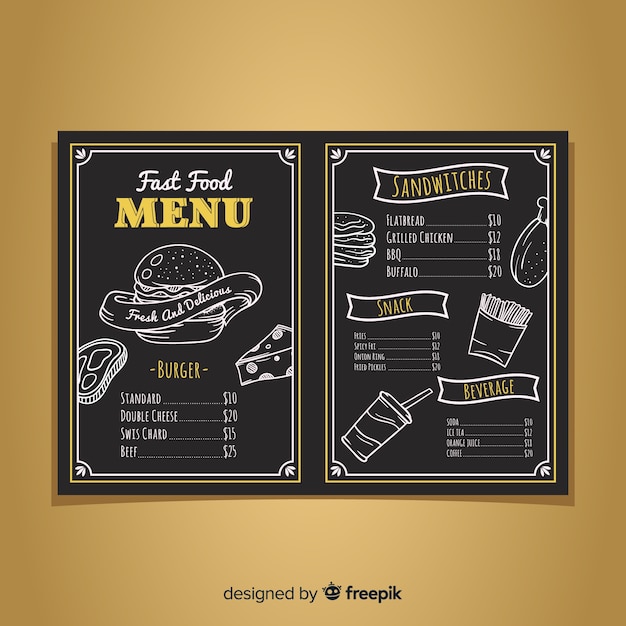  Mod le  De  Menu  De  Restaurant  Moderne  Avec Style Tableau 