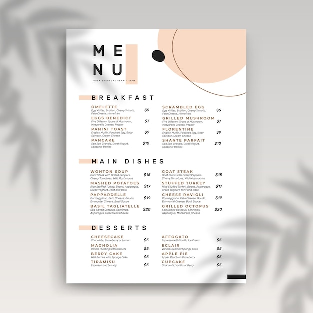 ModÃ¨le De Menu De Restaurant | Vecteur Gratuite