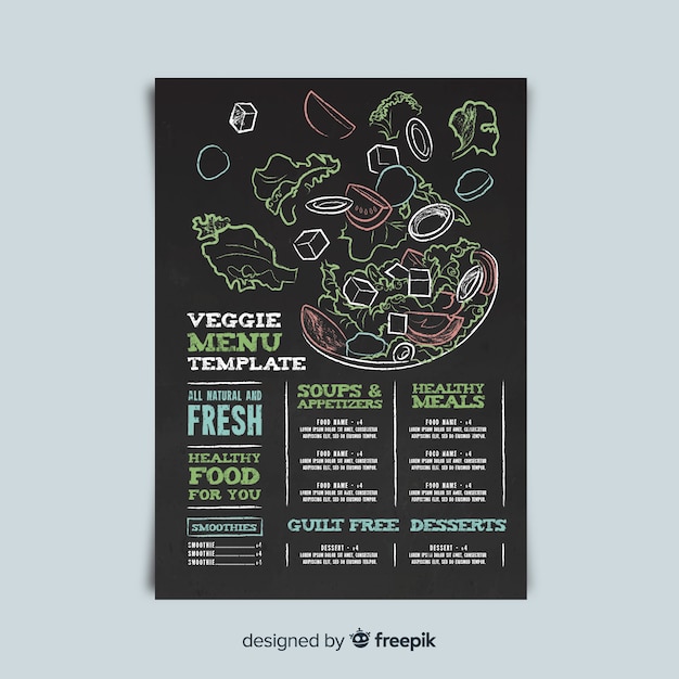 Modèle de menu végétarien Vecteur gratuit