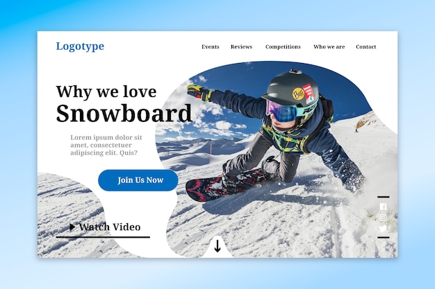 Modèle de page de destination sportive Vecteur gratuit