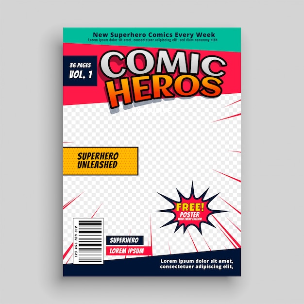 Modèle de page de magazine de bande dessinée Vecteur gratuit