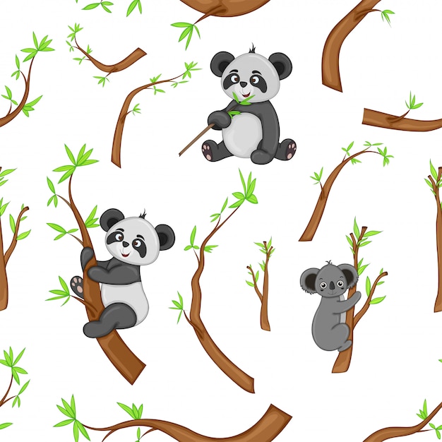 Modèle de pandas Vecteur Premium