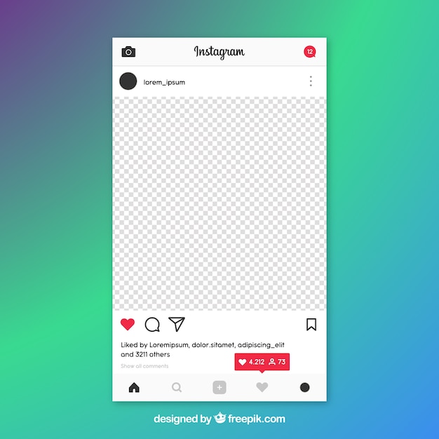Download Modèle De Post Instagram Avec Notifications | Vecteur Gratuite
