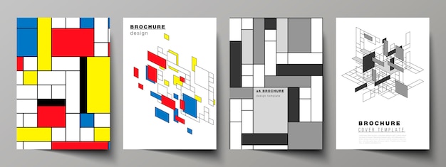 Modèles de couverture moderne de format a4 pour brochure, abstrait polygonale Vecteur Premium
