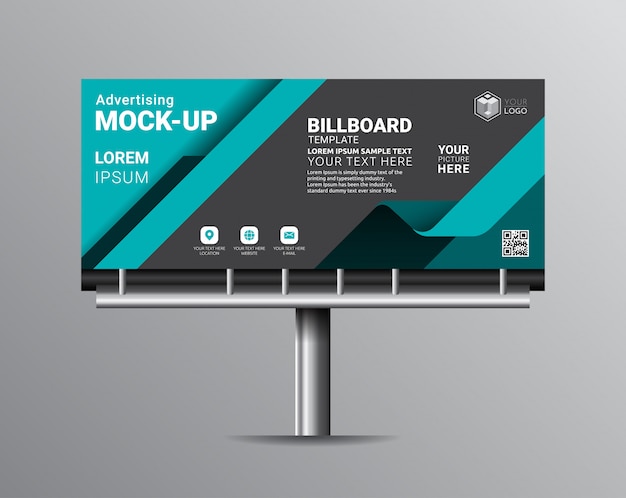 Modèles de modèles de panneau d'affichage pour la publicité extérieure. Vecteur Premium