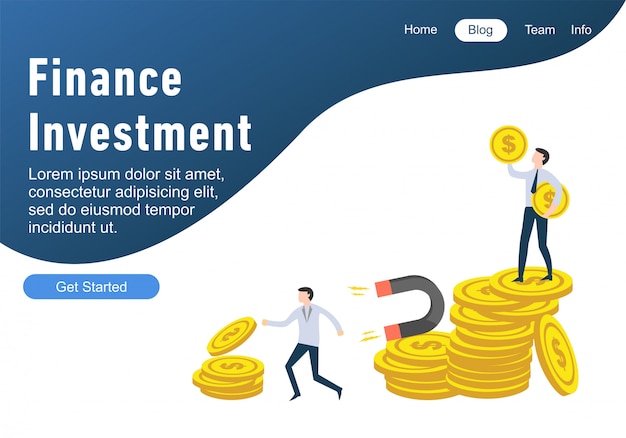 Modèles de pages web design plat de la finance Vecteur Premium