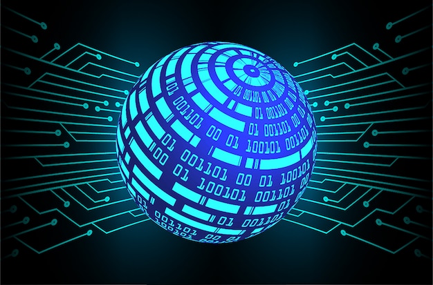 Monde bleu fond du concept de technologie future cyber circuit Vecteur Premium
