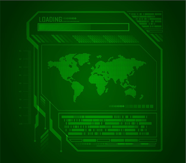 Monde vert cyber circuit future technologie concept fond Vecteur Premium